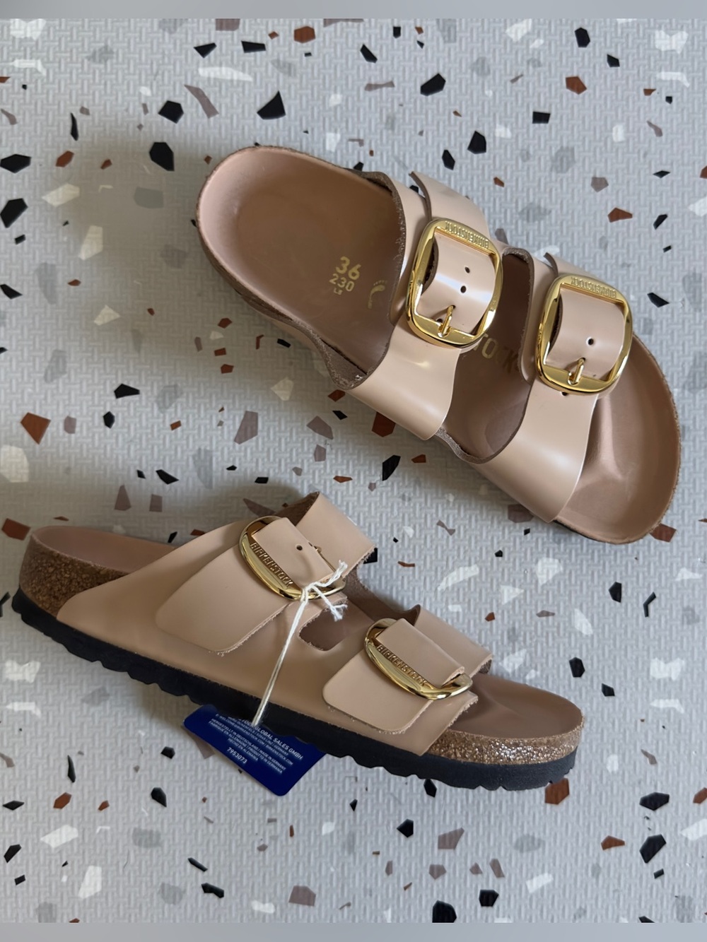 Staud × Birkenstock Arizona Big Buckle Sandal High Shine Size 36